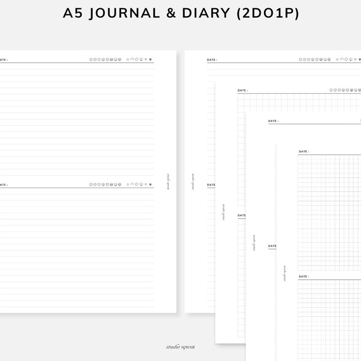 

Tawaran A5 Journal Diary 2DO1P Two Days On One Page Loose Leaf Kertas Isi Binder Insert Refill