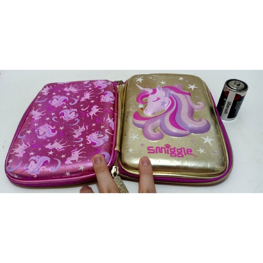 

smiggle hardcase pencil case unicorn double decker kotak pensil g