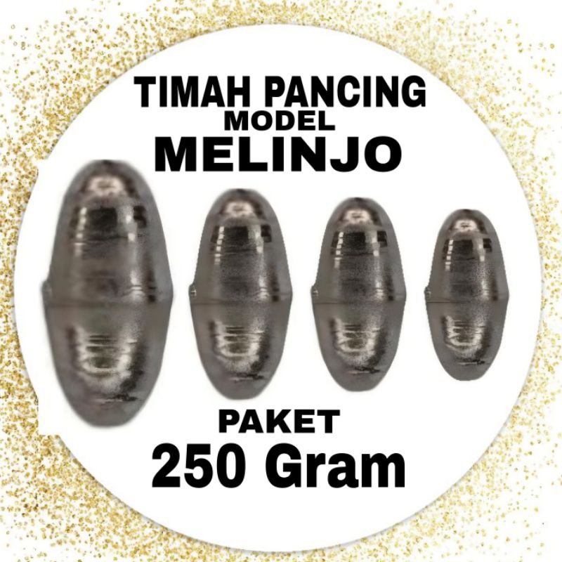 Paket 250 Gram | 1/4 Kg Timah pemberat  pancing ikan tipe  melinjo lebih aerodinamis
