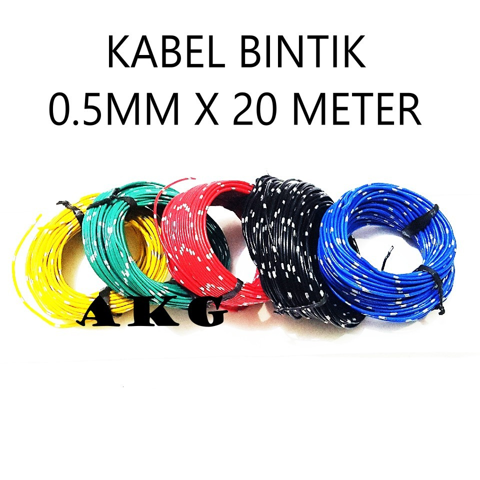 [1 Roll 20 Meter] KABEL BODY / KABEL BINTIK 0.5MM MOBIL MOTOR BERKUALITAS