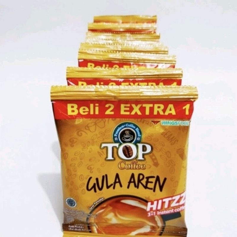 

top kopi gula aren renceng / renteng / sachet 22gr isi 10+extra