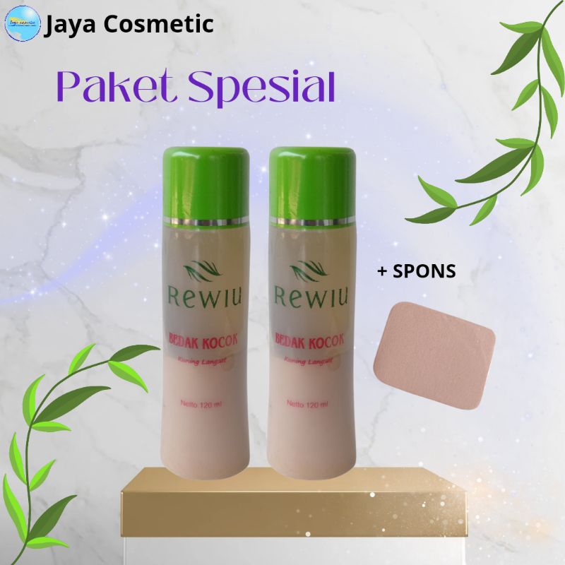 Paket Alas Bedak kocok Rewiu + Spons Best seller