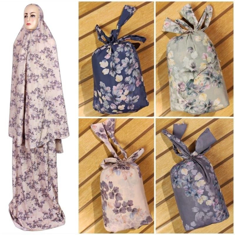 MUKENA TRAVELING MINI POUCH PARASUT KOREA FREE SAJADAH || Mukena dewasa traveling || Mukena cantik