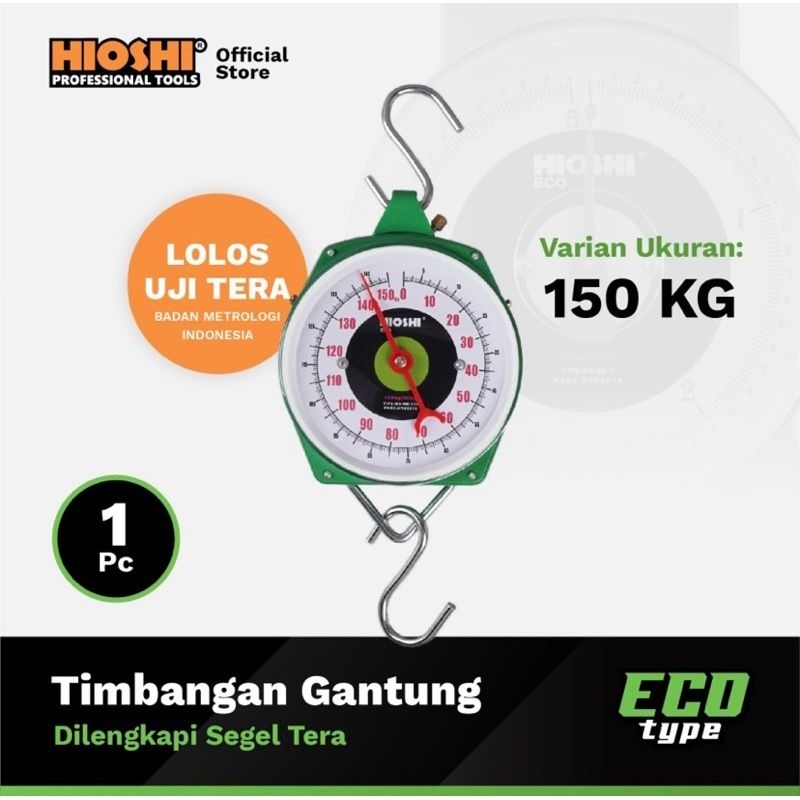 HIOSHI Timbangan Gantung Dial Type ECO 150KG