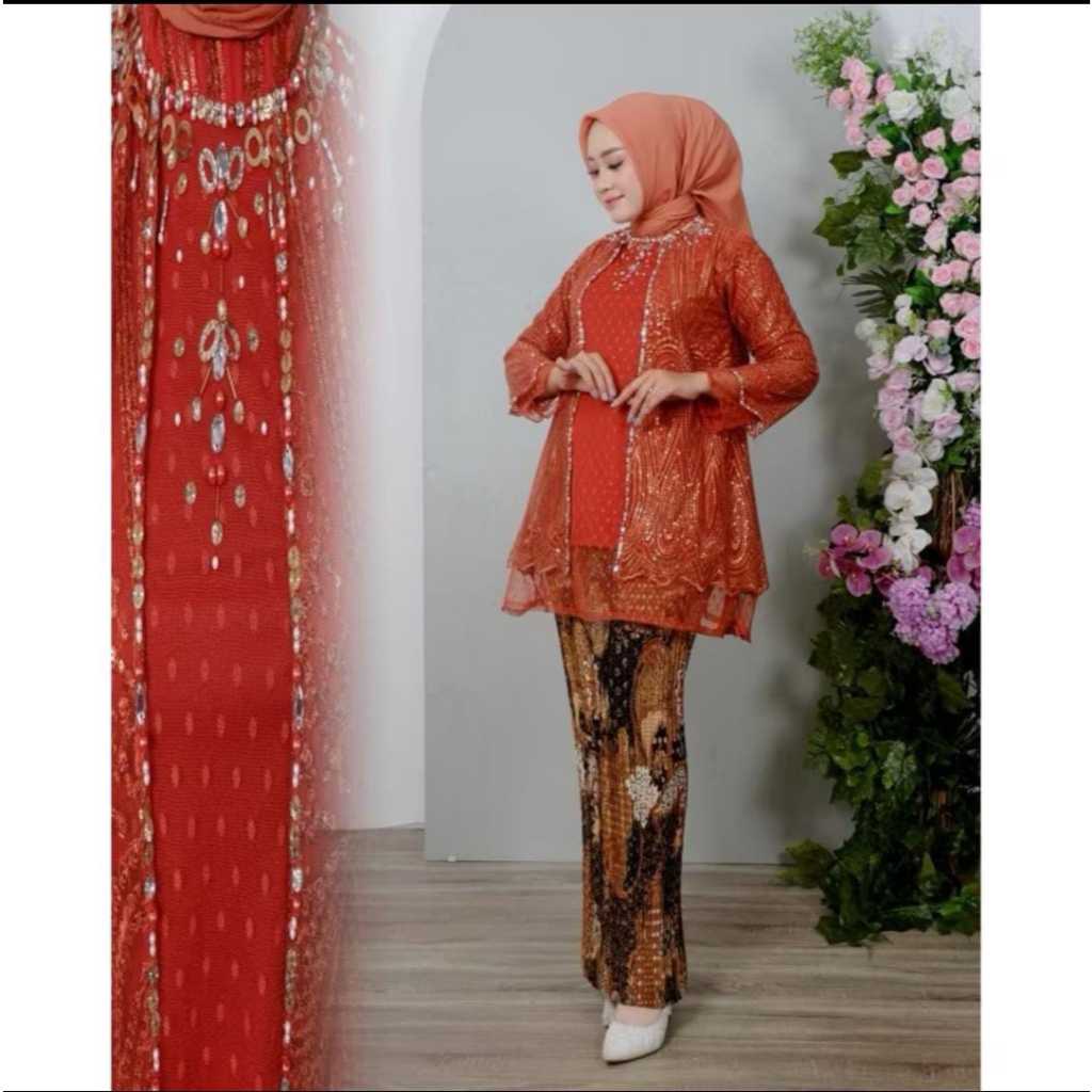 STELAN DAN ATASAN TUNIK SPRIKEL TILE/STELAN TUNIK REMAJA SPRIKEL TILE MUTIARA/TUNIK MODERN/TUNIK TIL