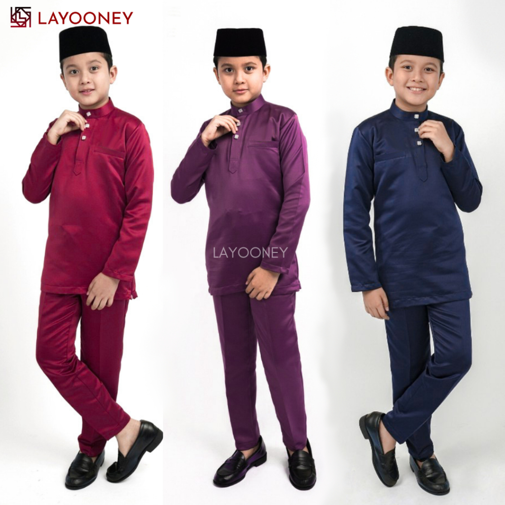 Layooney Baju Melayu Anak Laki Laki Teluk Belanga Cekak Musang Setelan Pakaian Muslim Koko Cowok Ada