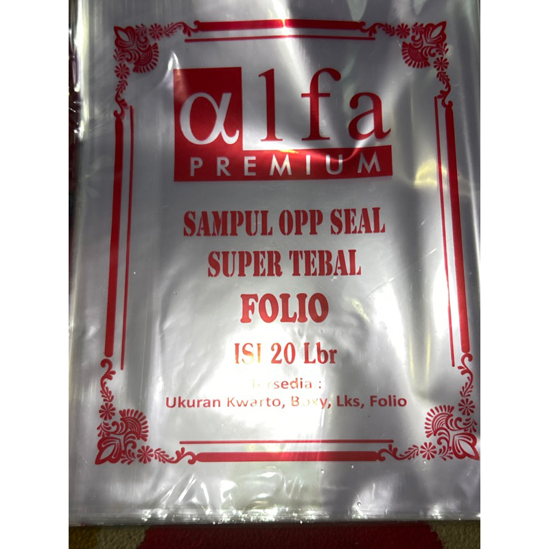 

Sampul Plastik Alfa Untuk ukuran folio 1 pack isi 20 lembar