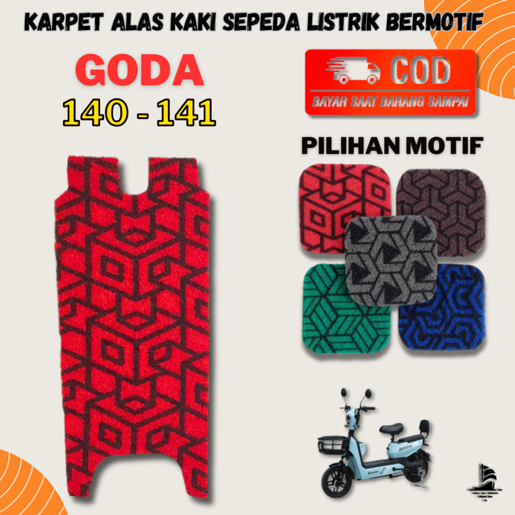 Karpet Sepeda Listrik GODA 140 - 141 Black Series - MOTIF SPESIAL