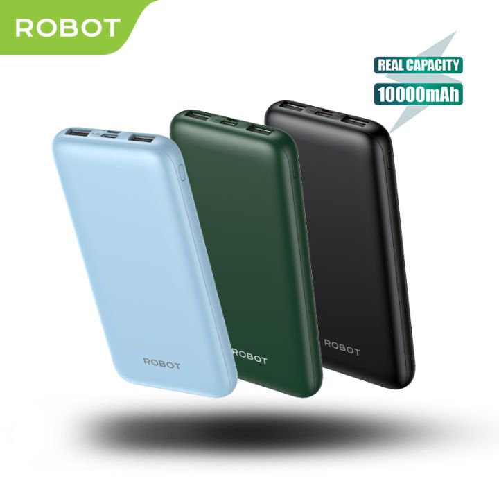 Robot Powerbank 10000 mah 2 ouput Usb RT170  (type c dan Micro ) Power Bank
