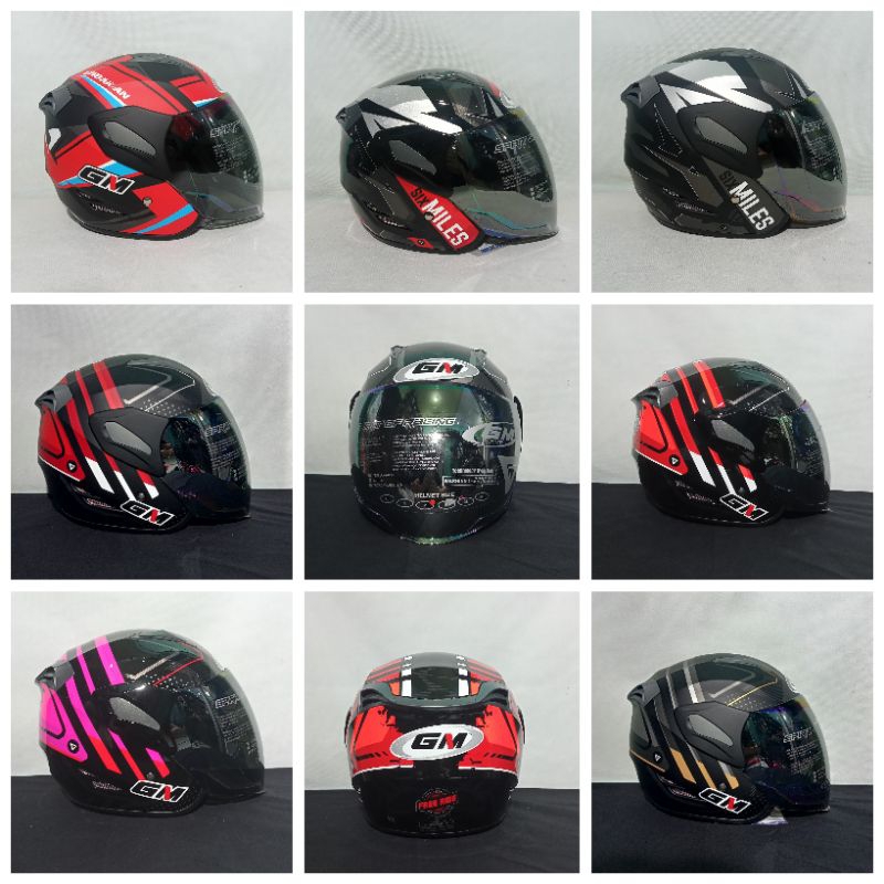 HELM GM FIGHTER MOTIF KACA PELANGI BISA UNTUK PRIA DAN WANITA ORIGINAL SNI