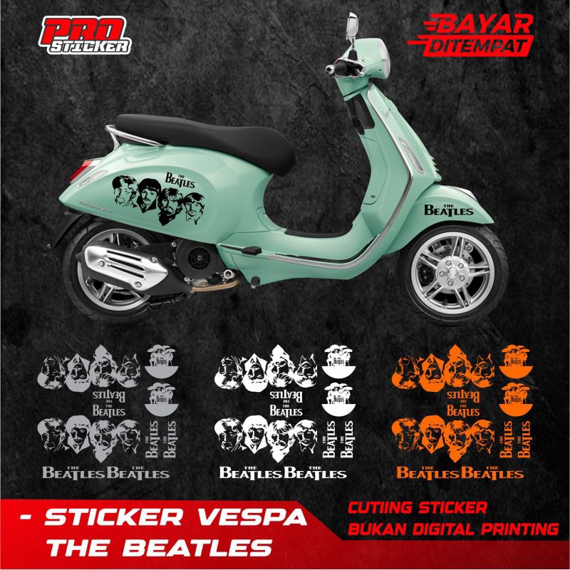 

STIKER THE BEATLES VESPA MATIC STRIPING VESPA THE BEATLES