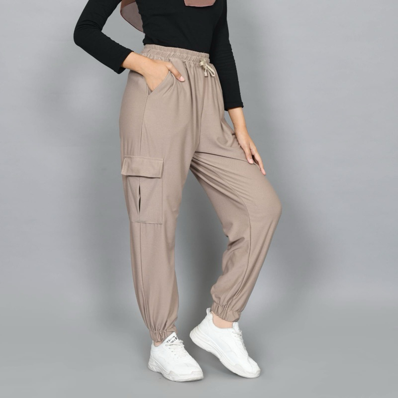 3SISTERS - Celana Cargo Jogger Wanita Cargo Pants Panjang Formal Kasual