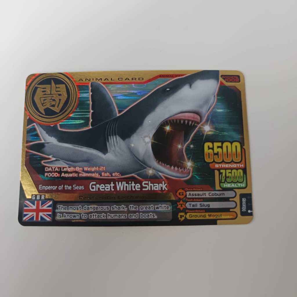 Kartu Animal Kaiser Super Rare Gold Great White Shark ORI