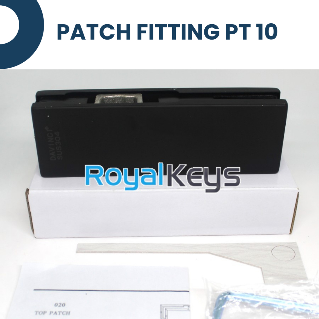 Patch Fitting PT 10 Hitam Davinci Penjepit Engsel Pintu Kaca Bawah