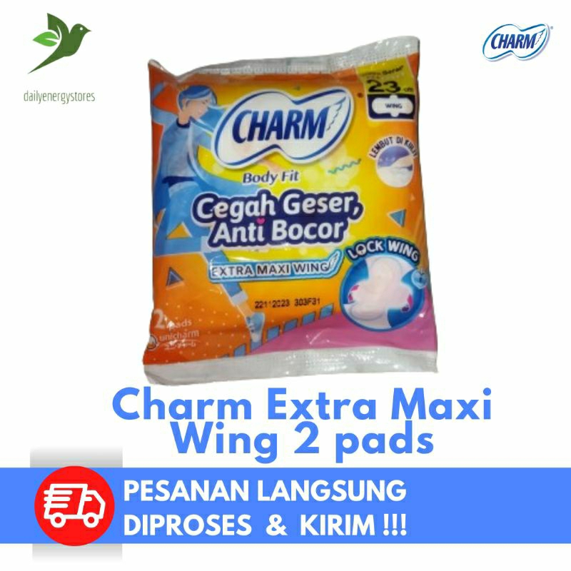 Pembalut Charm extra maxi WING kemasan SACHET ISI 2 PCS