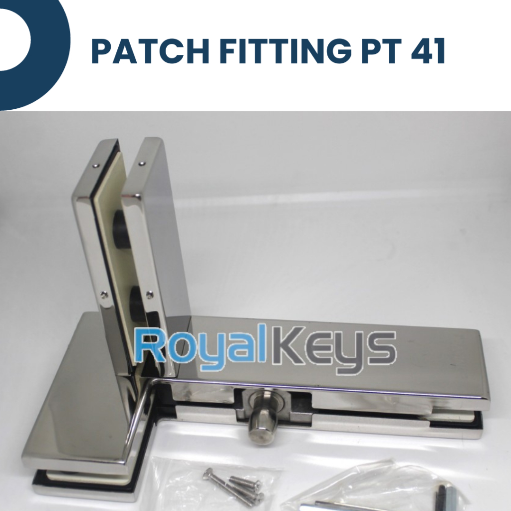 Patch Fitting PT 41 Davinci Penjepit Engsel Pintu Kaca Atas R / L