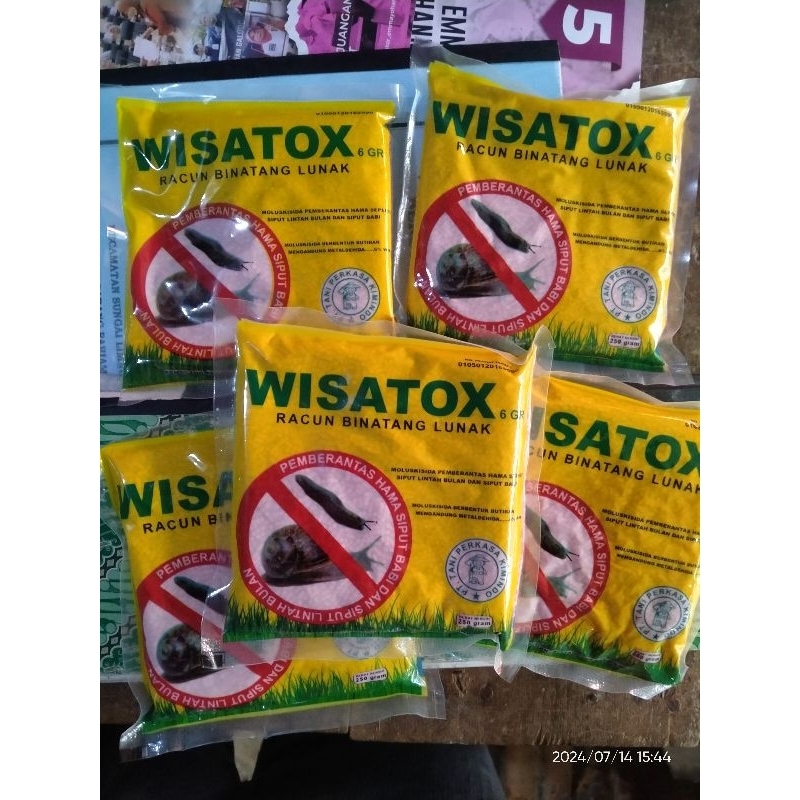 moluskisida wisatox 250gr racun keong , siput dan binatang lunak