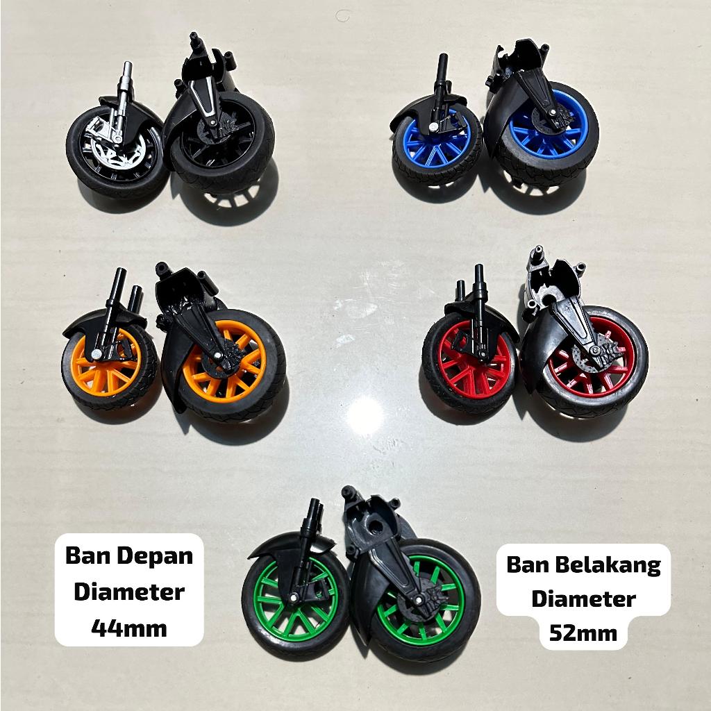 Roda Ban Motor Mainan SET Depan Belakang / Miniatur Ban Motor Gp Chooper Dll
