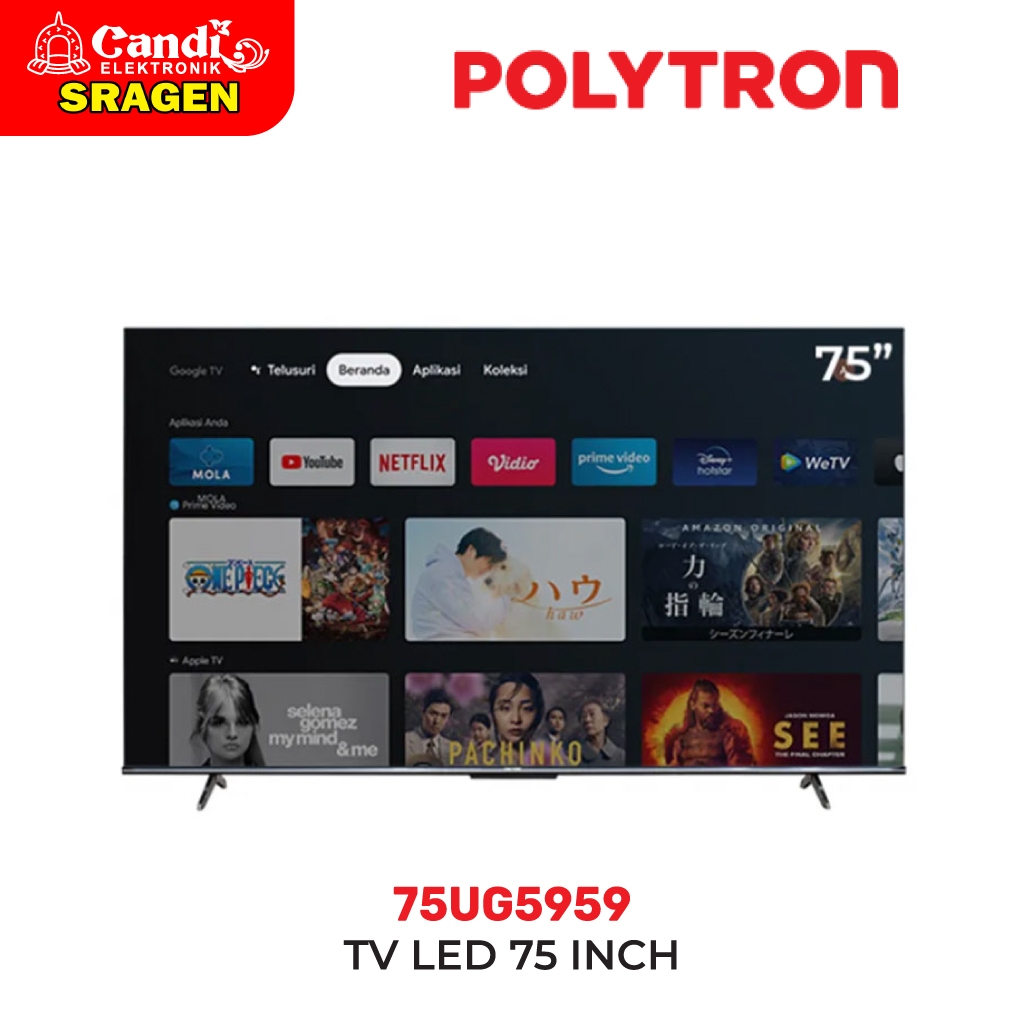 POLYTRON 4K UHD Smart Google TV 75 Inch - 75UG5959