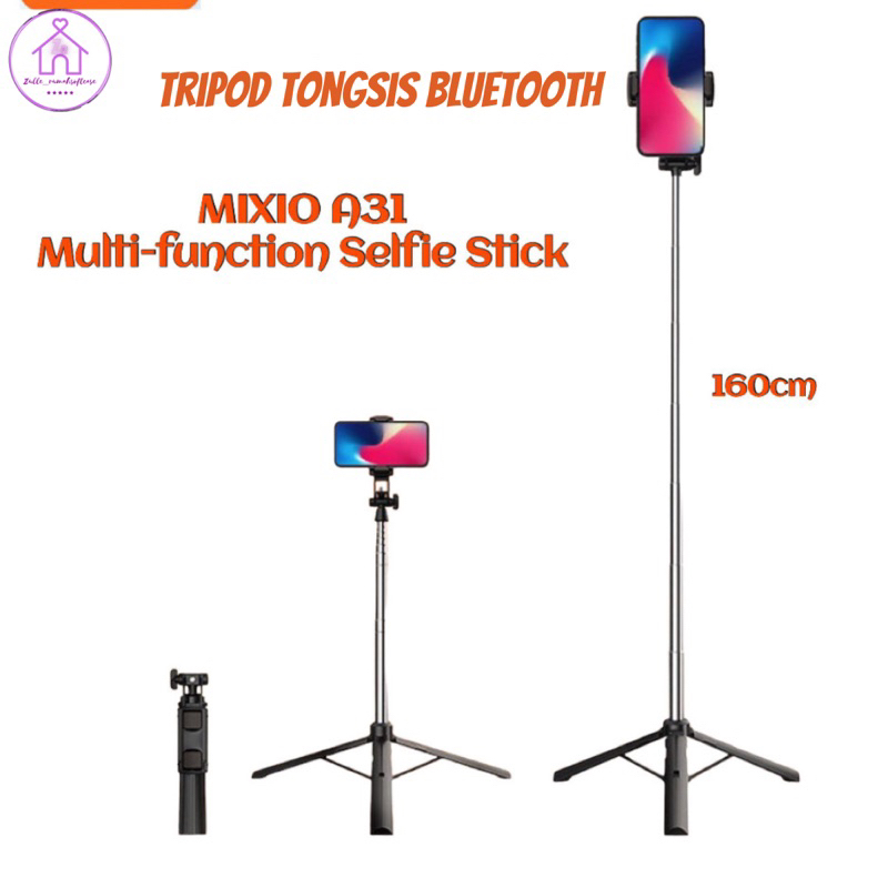 Tongsis Tripod Bluetooth 160CM Selfie Stick MIXIO A31