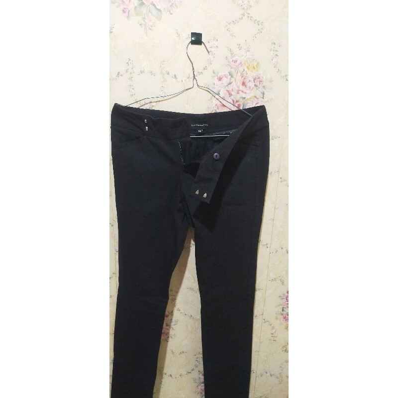 celana bahan executive hitam pekat skinny