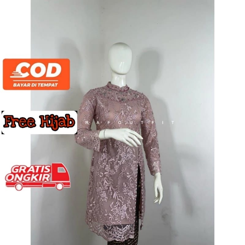 (COD) Kebaya Namira Belah | Kebaya Wisuda | Kebaya Pesta | Kebaya Modren | Kebaya Pendek Free Hijab