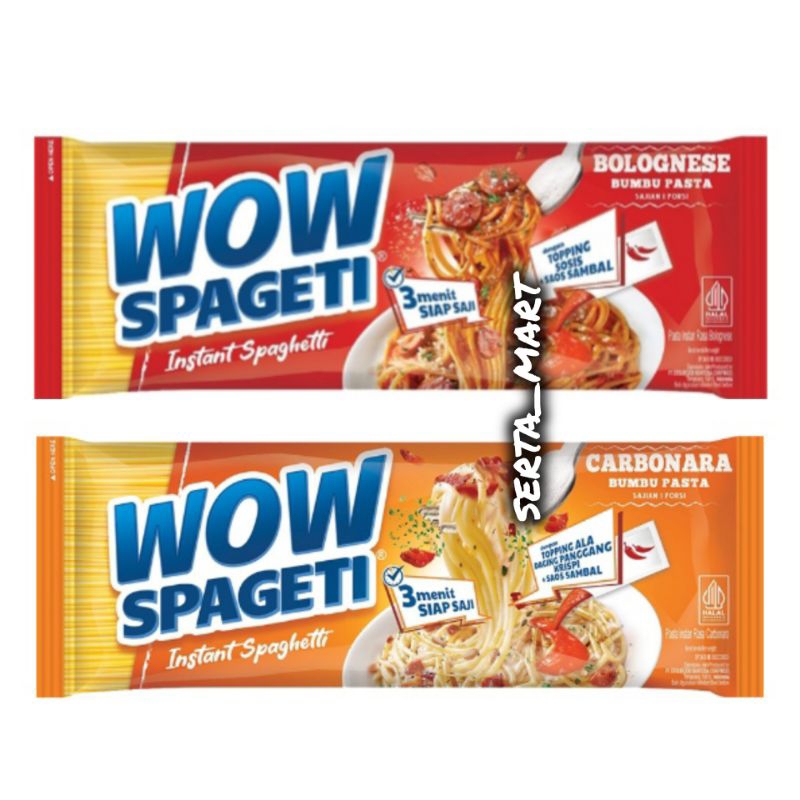 

Wow Spageti Instant Bolognese 84gr - Spaghetti Instan Carbonara 88gr