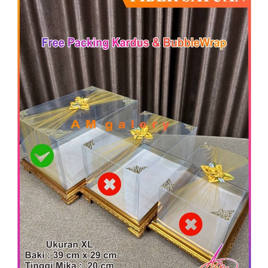 

KF7 Box Kotak Seserahan Pernikahan Model Tile 1 Box Hantaran Pernikahan Mika Plus Bunga Hias