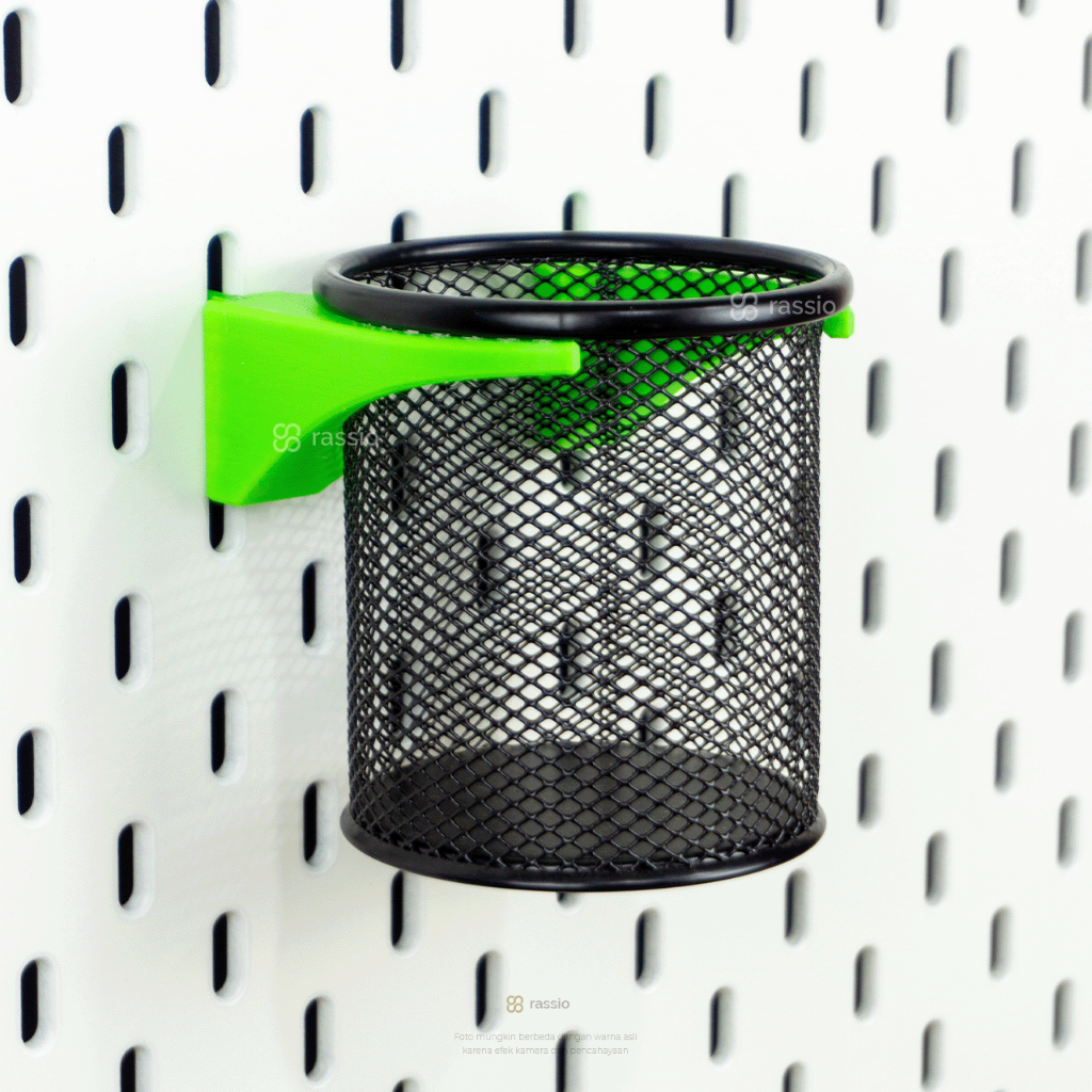Round Pen Basket Holder For Pegboard / Holder Keranjang Besi Tempat Pensil Bulat Untuk Pegboard
