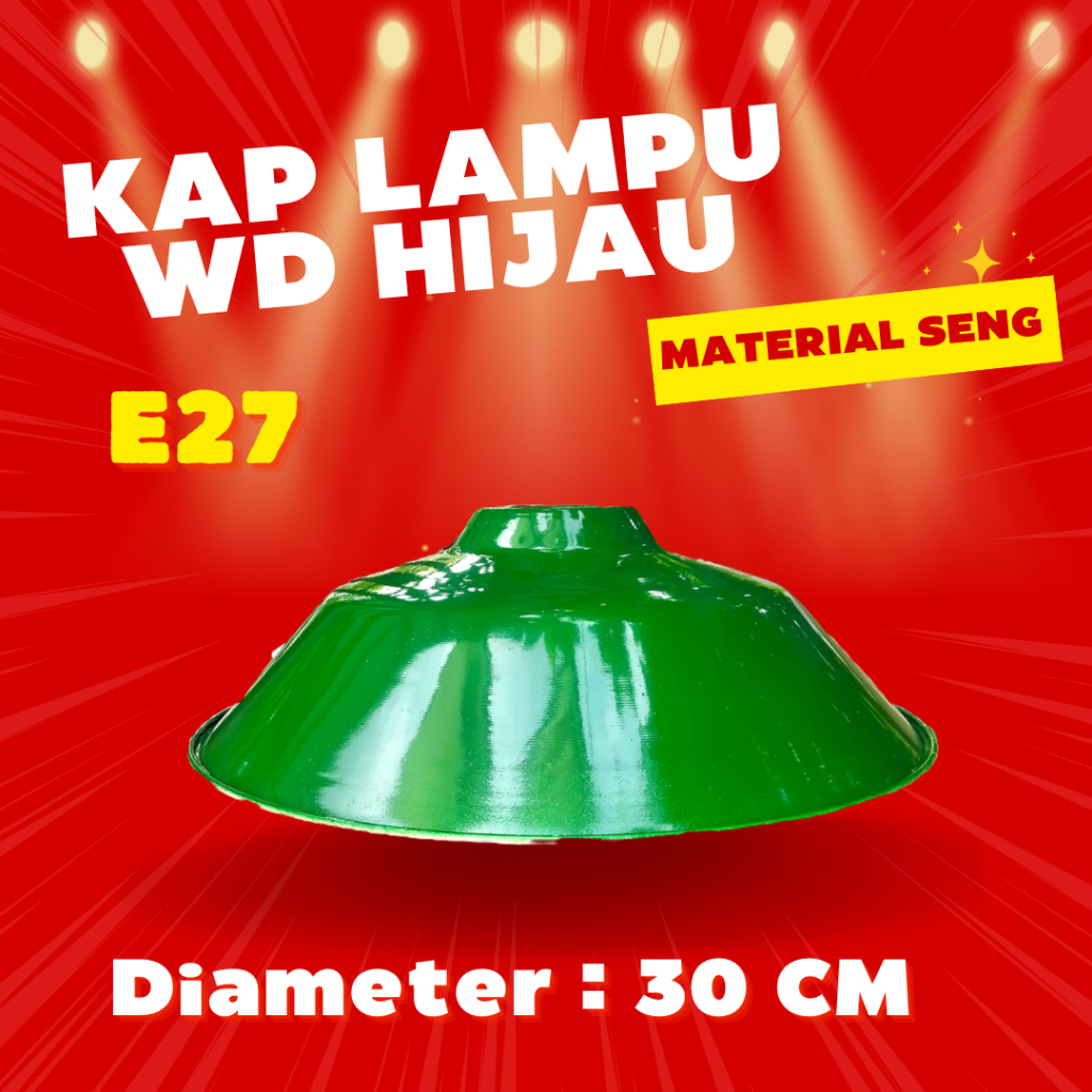 KAP LAMPU JALAN WD HIJAU GANTUNG 30 CM E27 / LAMPU TIANG / KAP JALAN  /KAP LAMPU OUTDOOR