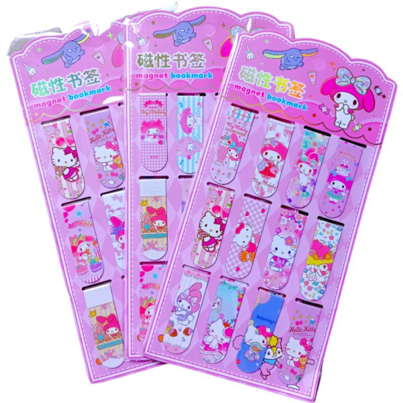 

1 LEMBAR (12 PCS ) PEMBATAS BUKU KARAKTER / PEMBATAS BUKU MAGNET / PEMBATAS / PEMBATAS BUKU MAGNET SANRIO