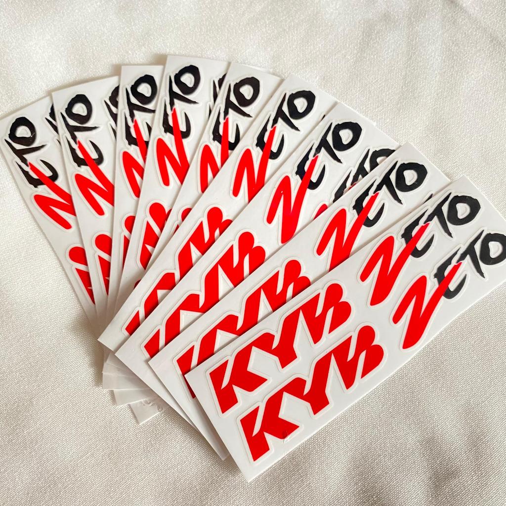 Stiker Shock KYB ZETO OHLINS RGB KTC Transparan Like Ori - Sticker Skok Uv Dtf Timbul Glosy