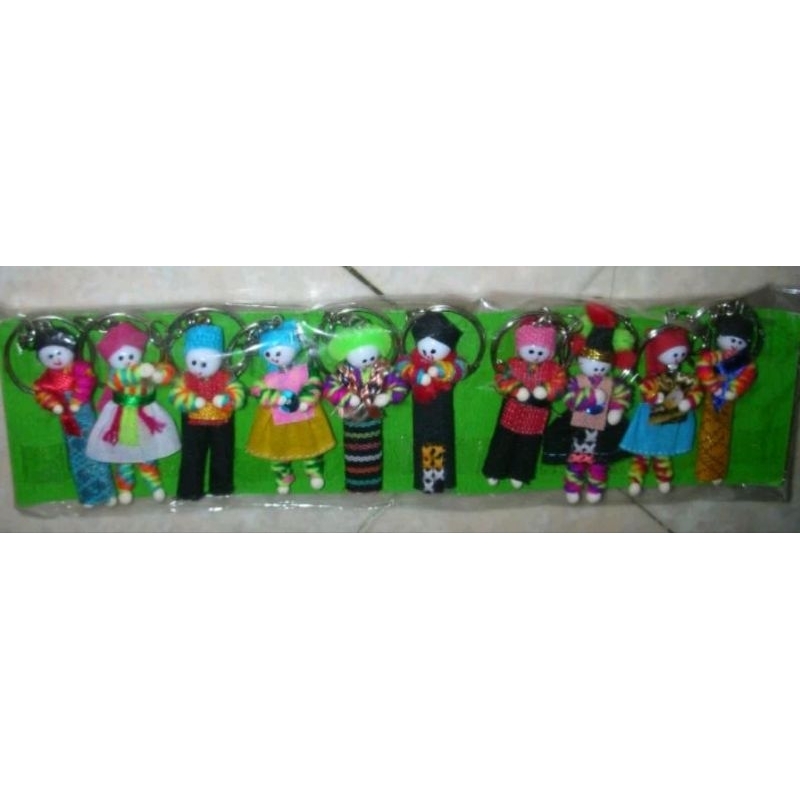 gantungan kunci boneka orang busana key chain doll ganci finder holder fashionable keychain mainan t