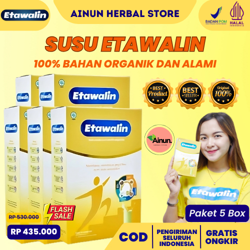 

ETAWALIN 5 BOX ORIGINAL- ETAWALIN SUSU KAMBING ASAM URAT REMATIK BAHAN ORGANIK DAN ALAMI ASLI COD
