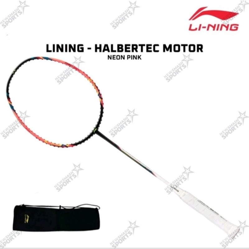 raket badminton lining halbertec motor pink