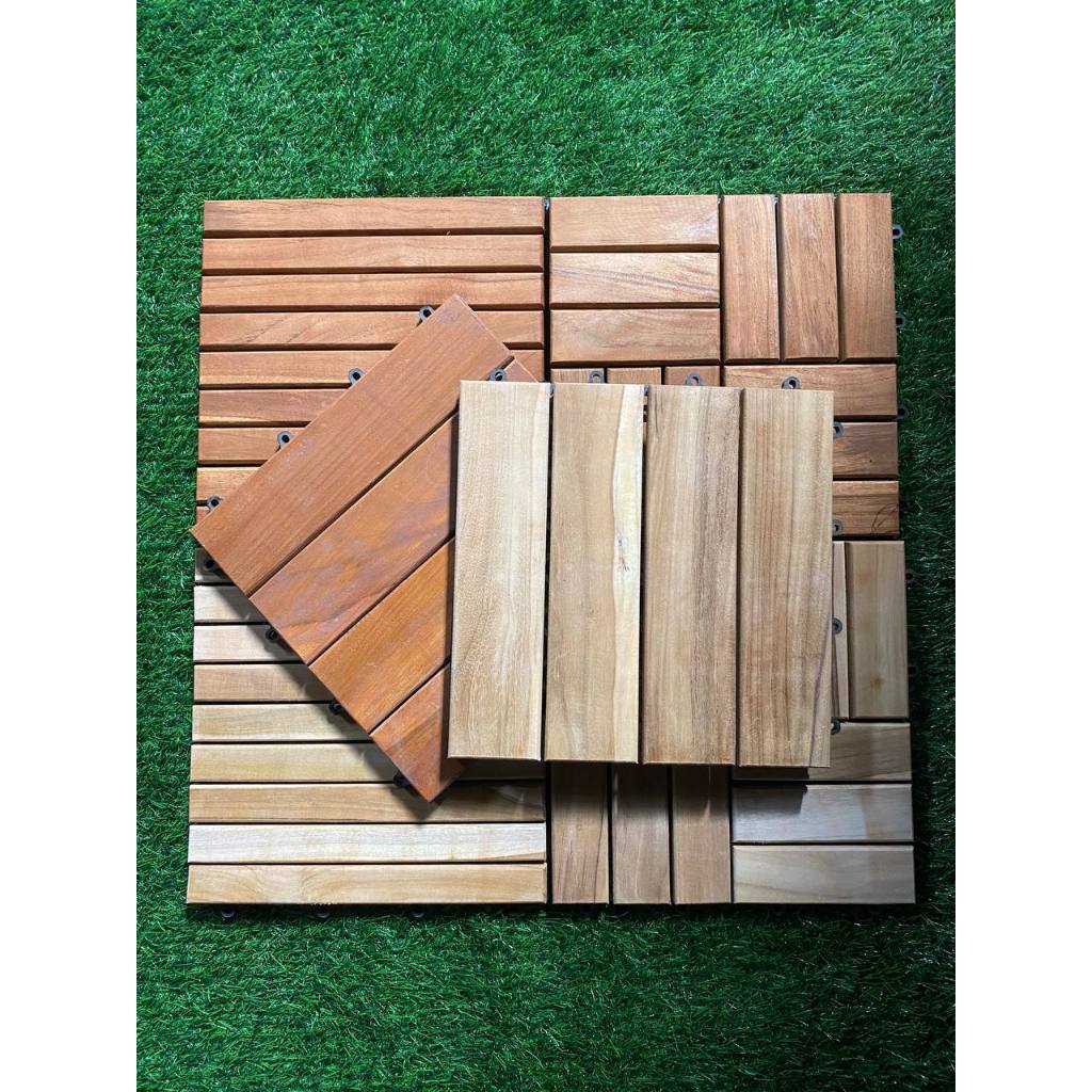 Khusus Live Lantai Kayu Decking Tile Jati - Ubin Parket - Kebun - kolam - Teras
