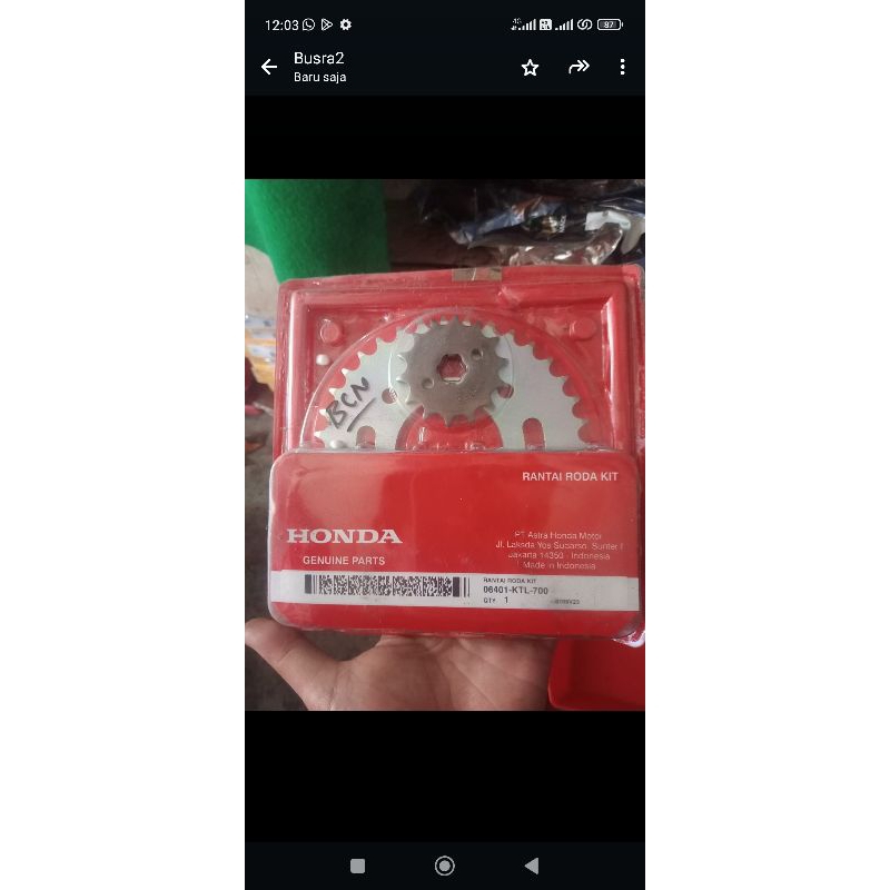 rantai set Supra fit /Supra x125