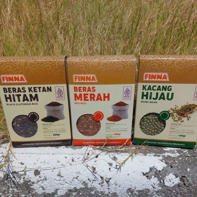 

Beras Merah FINNA 500gr /beras ketan hitam / kacang hijau Finna