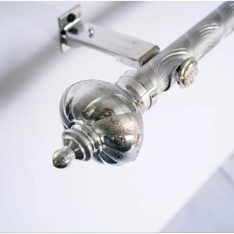 Batang Gorden Double Rel Vitrase Set Lengkap | Tiang Gorden Anti Karat