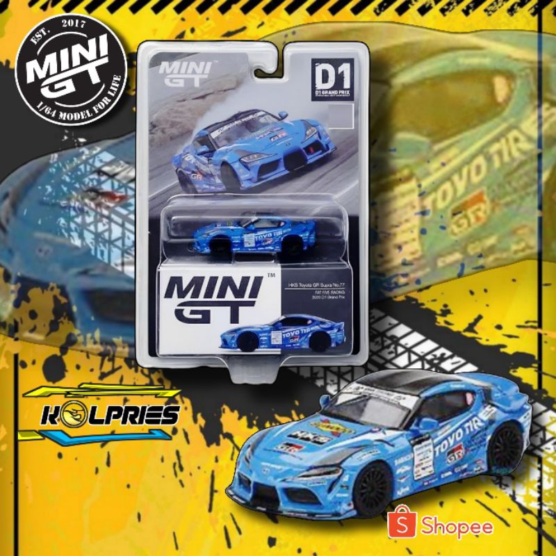Diecast Mini GT HKS Toyota Gr Supra no 77 Fat Five Racing 2000 / 01 grabdprix no 307 1:64