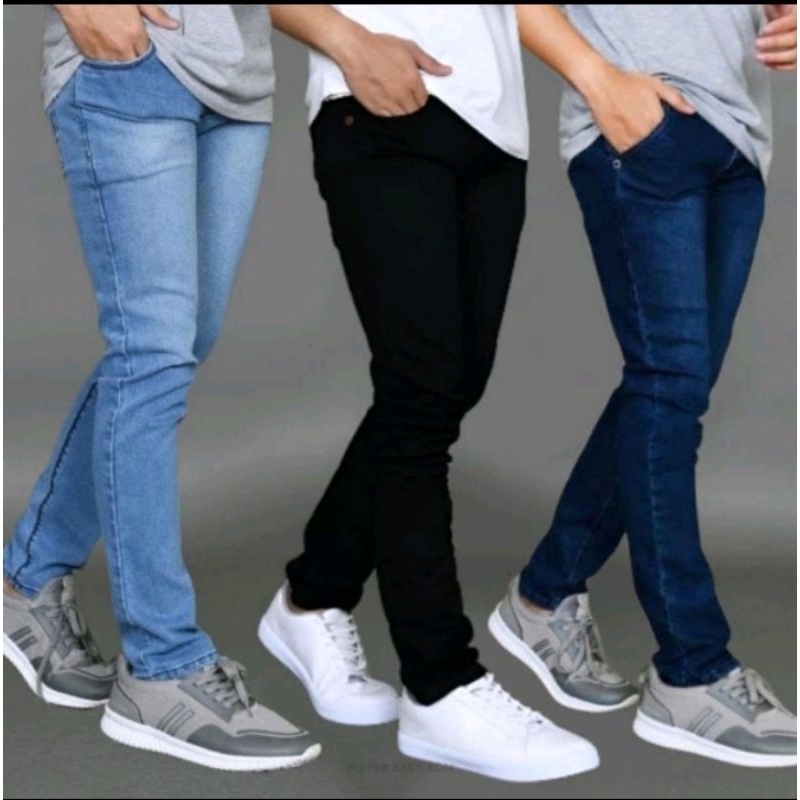 Jeans Panjang Strech Skinny Slimfit pria Denim Dewasa Dan Lajang
