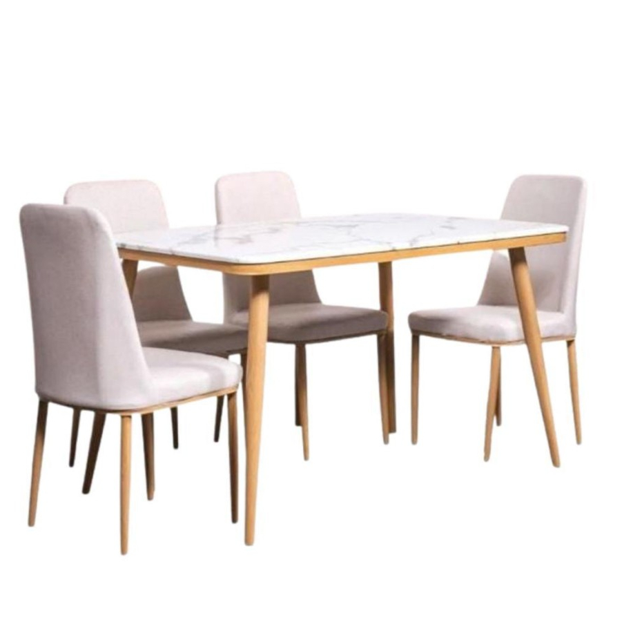 Meja Makan Marmer DS ROKU/MATTO - Meja Makan 4 Kursi Minimalis