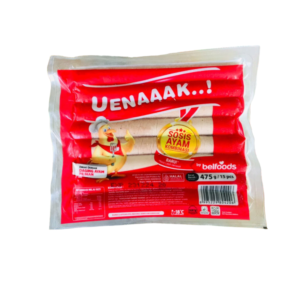 

SOSIS AYAM EUUNAKK / SOSIS AYAM KOMBINASI UUENAKKK 475g