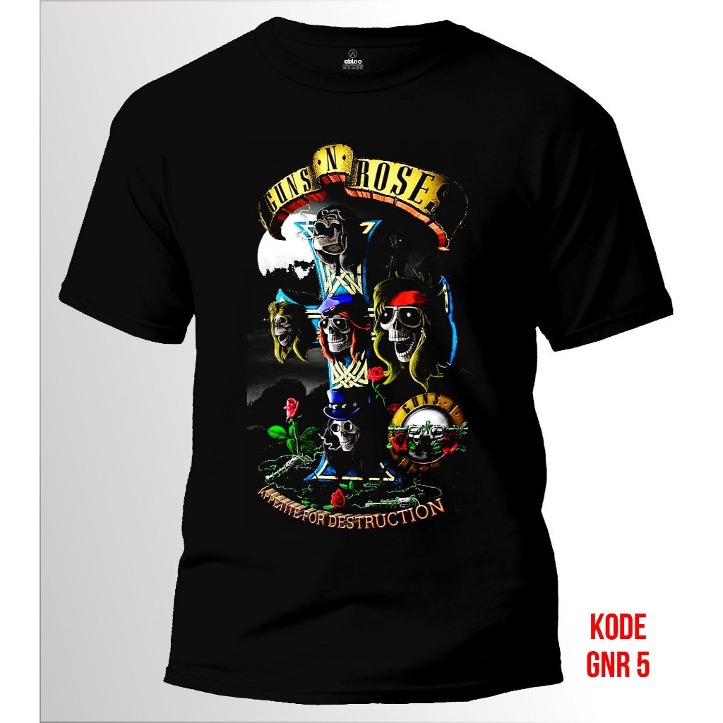 kaos band Guns N' Roses T-Shirt pria wanita bahan 24s original