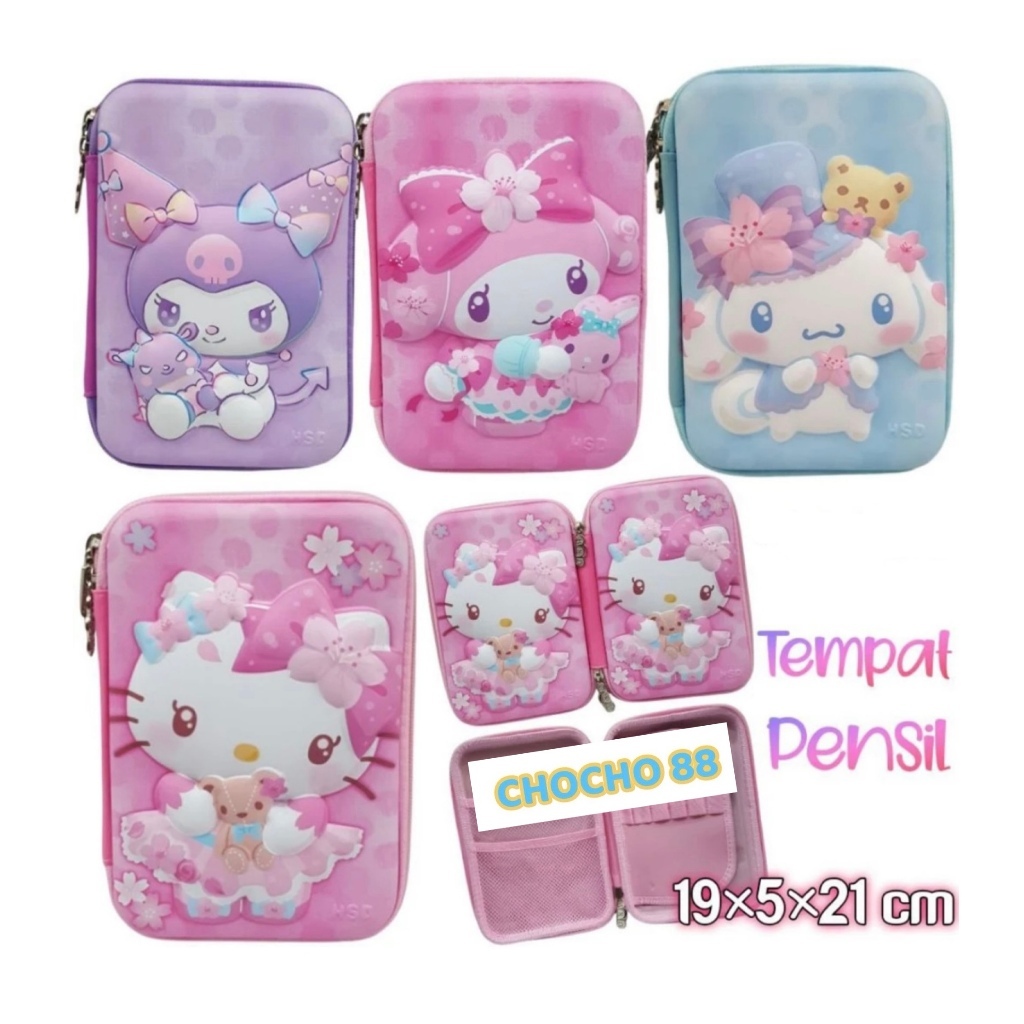 

[TERLARIS] Tempat Pensil Smiggle | Pencil Case Cinnamoroll Kuromi Hello Kitty My Melody Sanrio EMBOSS