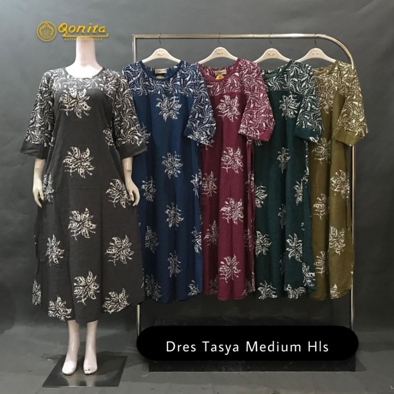Batik Qonita Dress Tasya medium | dress batik premium jumbo no busui