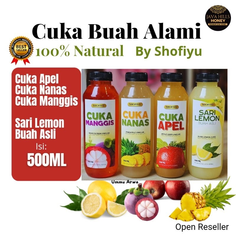 

Shofiyu Cuka Nanas Original Alami 500ml With Mother | Cuka Manggis Shofiyu | Cuka Apel Sari Lemon Buah asli Java Hills Honey Probiotik alami