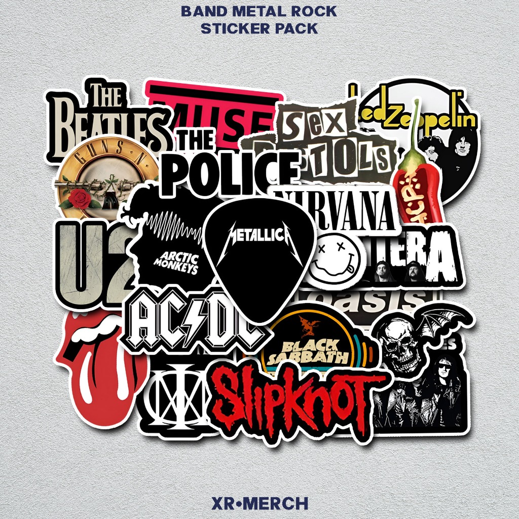 

Sticker Aesthetic Band Musik Rock Metal Isi 26Pcs Waterproof Anti Air | Stiker Laptop Casing HP Helm Gitar Tumbler
