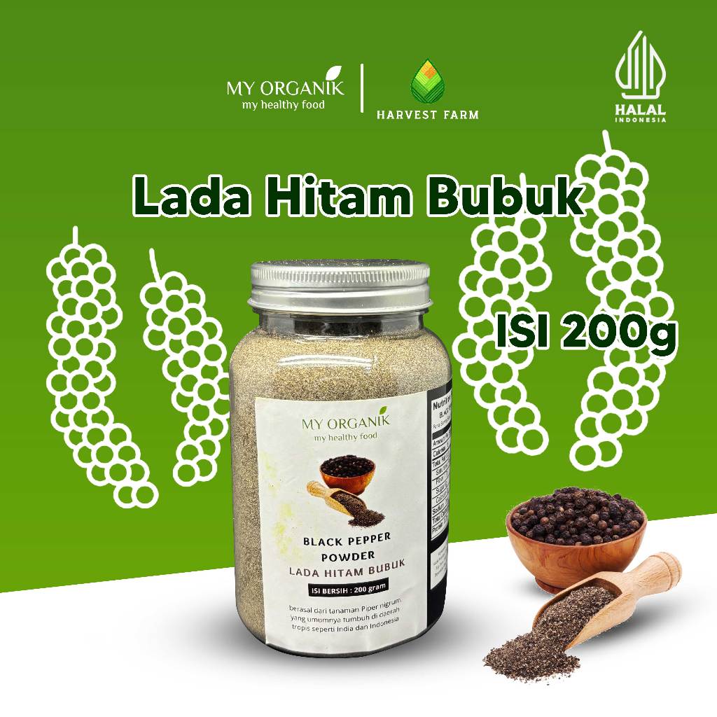 

My Organik LADA HITAM BUBUK HALUS (BLACK PEPPER POWDER) 200gram