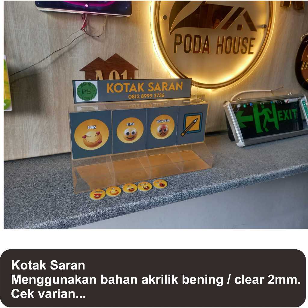 Kotak Saran Akrilik Pakai Koin 1 slot 2 slot 3 slot 4 slot 5 slot